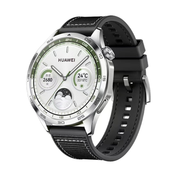 Nylon Hybrid Braid Silicone Watch Band, Size: 22mm, For Huawei Watch GT4 46mm