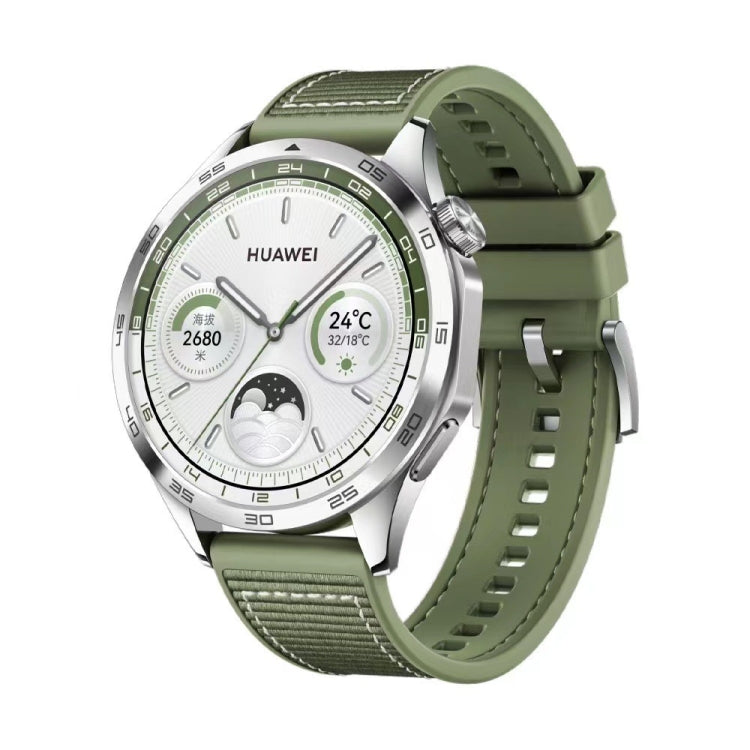Nylon Hybrid Braid Silicone Watch Band, Size: 22mm, For Huawei Watch GT4 46mm