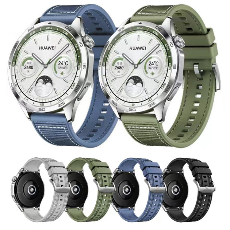 Nylon Hybrid Braid Silicone Watch Band, Size: 22mm, For Huawei Watch GT4 46mm