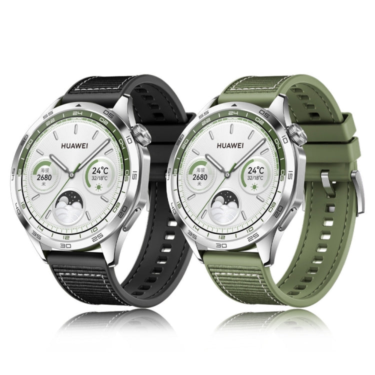 Nylon Hybrid Braid Silicone Watch Band, Size: 22mm, For Huawei Watch GT4 46mm