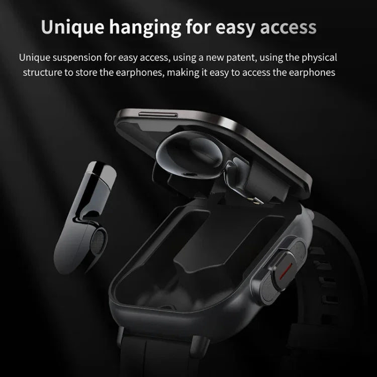 Đồng Hồ Thông Minh D8 2.01 inch 2 trong 1 Tai Nghe Bluetooth Dây Silicone, Hỗ Trợ Giám Sát Sức Khỏe / NFC, Dây Silicone (Đen), Dây Silicone (Be)