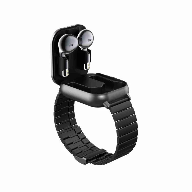 Đồng Hồ Thông Minh D8 2.01 inch 2 trong 1 Tai Nghe Bluetooth Dây Thép, Hỗ Trợ Giám Sát Sức Khỏe / NFC, Dây Thép (Đen), Dây Thép (Bạc)