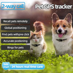 V41 Smart GPS pet tracker with 2-way call feature, showcasing accurate positioning and remote pet recall.