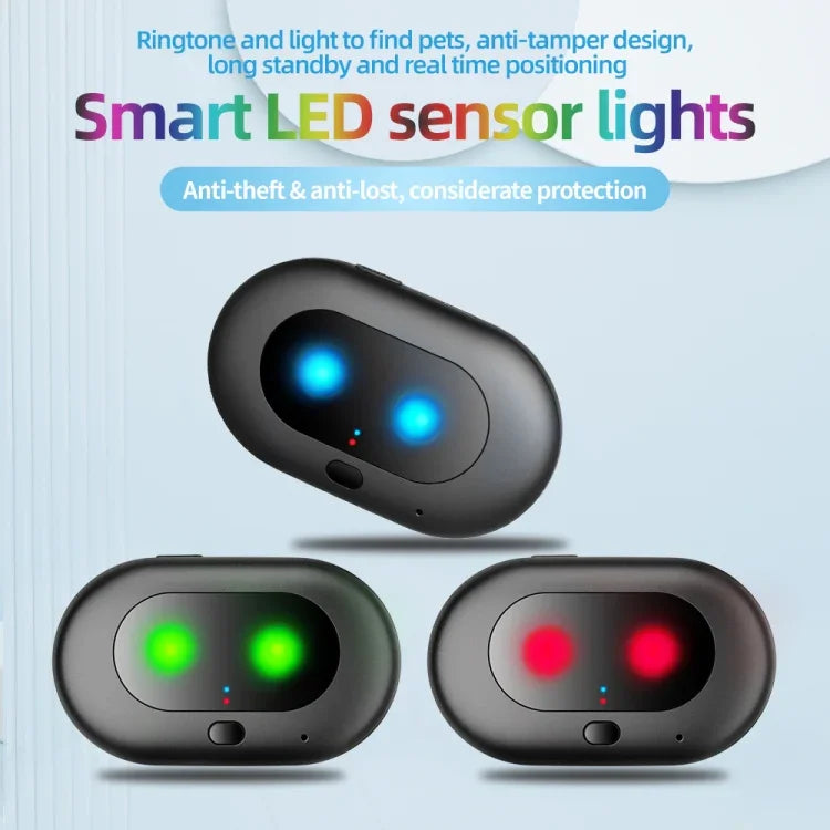 Smart LED sensor lights for pet tracking, featuring anti-tamper design and real-time positioning for pet safety.