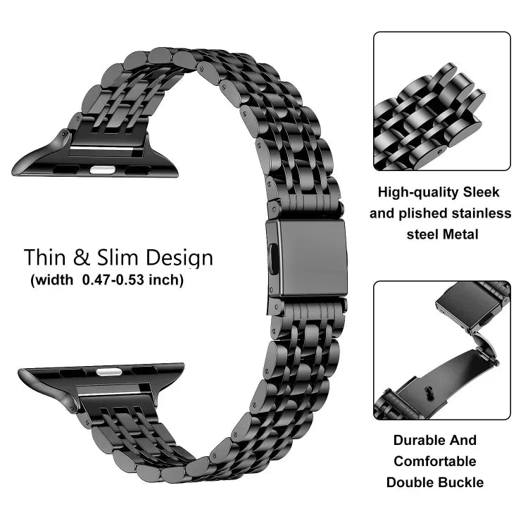 Dây đồng hồ kim loại khóa bắn ná hạt bảy mảnh mảnh, dành cho Apple Watch SE 2023 44mm, Apple Watch SE 2023 40mm, Apple Watch Ultra 2 49mm, Apple Watch Series 9 45mm, Apple Watch Series 9 41mm, Apple Watch Ultra 49mm