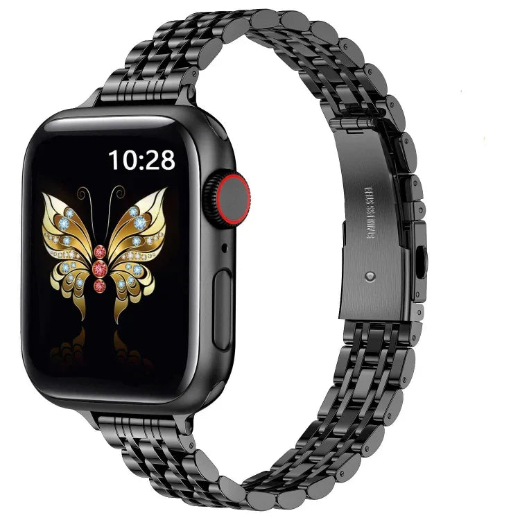 Dây đồng hồ kim loại khóa bắn ná hạt bảy mảnh mảnh, dành cho Apple Watch SE 2023 44mm, Apple Watch SE 2023 40mm, Apple Watch Ultra 2 49mm, Apple Watch Series 9 45mm, Apple Watch Series 9 41mm, Apple Watch Ultra 49mm