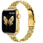 Dây đồng hồ kim loại khóa bắn ná hạt bảy mảnh mảnh, dành cho Apple Watch SE 2023 44mm, Apple Watch SE 2023 40mm, Apple Watch Ultra 2 49mm, Apple Watch Series 9 45mm, Apple Watch Series 9 41mm, Apple Watch Ultra 49mm