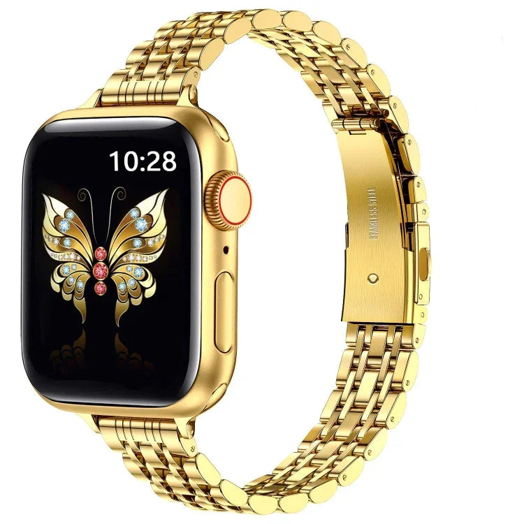 Dây đồng hồ kim loại khóa dây thun bảy hạt mảnh, Dành cho Apple Watch 42mm, Dành cho Apple Watch 38mm