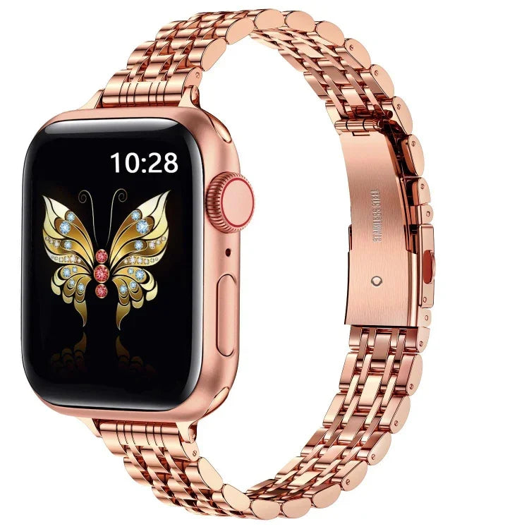 Dây đồng hồ kim loại khóa dây thun bảy hạt mảnh, Dành cho Apple Watch 42mm, Dành cho Apple Watch 38mm