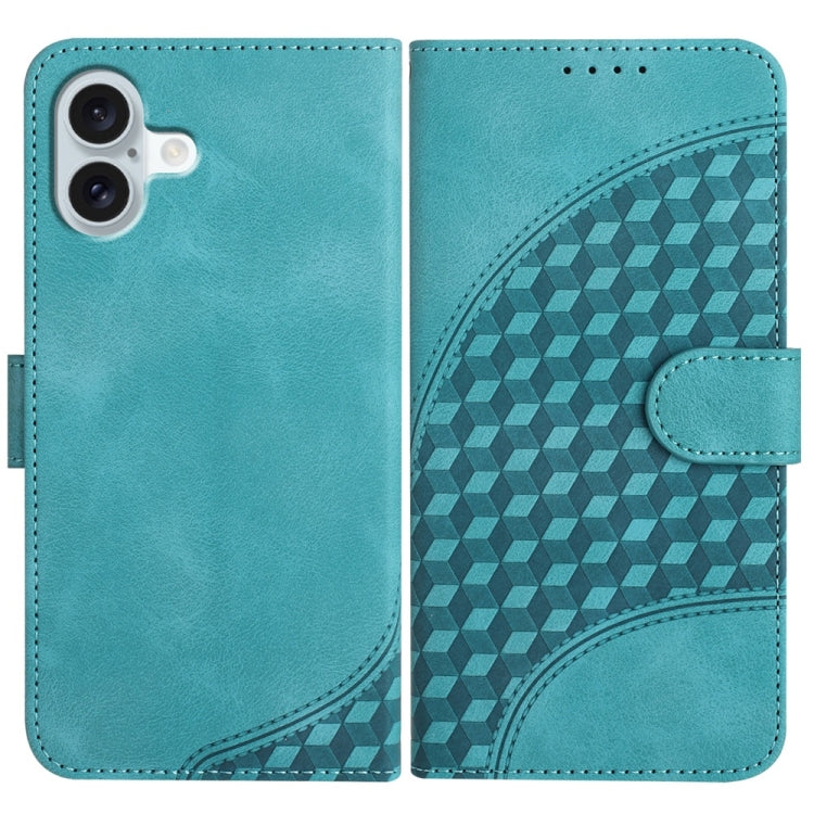 YX0060 Elephant Head Embossed Phone Leather Case with Lanyard, For iPhone 16 Pro, For iPhone 16 Plus, For iPhone 16, For iPhone 15 Pro Max, For iPhone 15 Pro, For iPhone 15 Plus