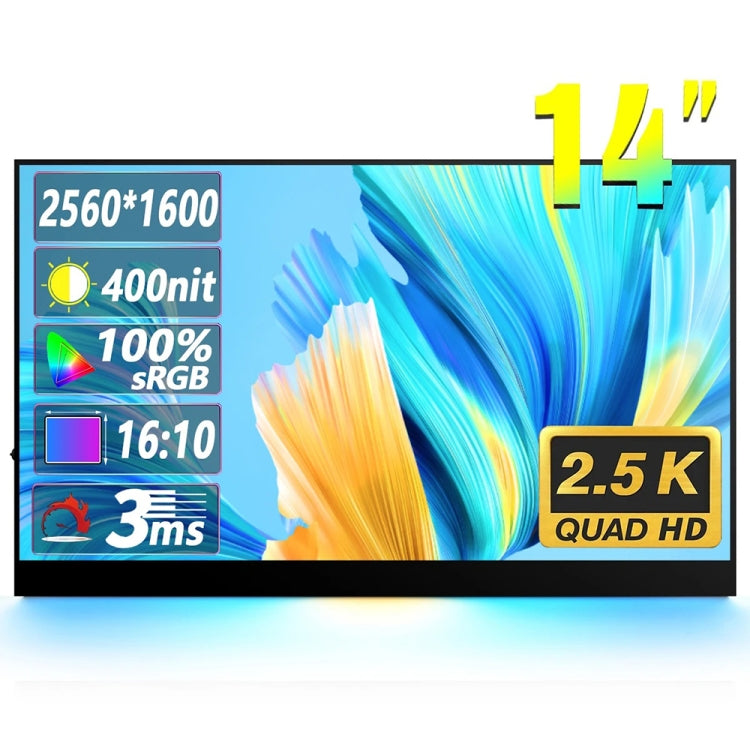 Màn hình di động 14 inch HDR 2560x1600P IPS, 14 inch 2.5K