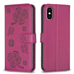 Bao da điện thoại dập nổi cỏ bốn lá, Dành cho iPhone 11 Pro, Dành cho iPhone X / XS, Dành cho iPhone XR, Dành cho iPhone XS Max, Dành cho iPhone 7 Plus / 8 Plus