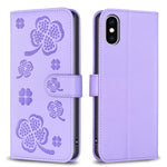 Bao da điện thoại dập nổi cỏ bốn lá, Dành cho iPhone 11 Pro, Dành cho iPhone X / XS, Dành cho iPhone XR, Dành cho iPhone XS Max, Dành cho iPhone 7 Plus / 8 Plus