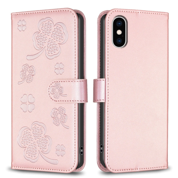 Bao da điện thoại dập nổi cỏ bốn lá, Dành cho iPhone 11 Pro, Dành cho iPhone X / XS, Dành cho iPhone XR, Dành cho iPhone XS Max, Dành cho iPhone 7 Plus / 8 Plus