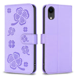 Bao da điện thoại dập nổi cỏ bốn lá, Dành cho iPhone 11 Pro, Dành cho iPhone X / XS, Dành cho iPhone XR, Dành cho iPhone XS Max, Dành cho iPhone 7 Plus / 8 Plus