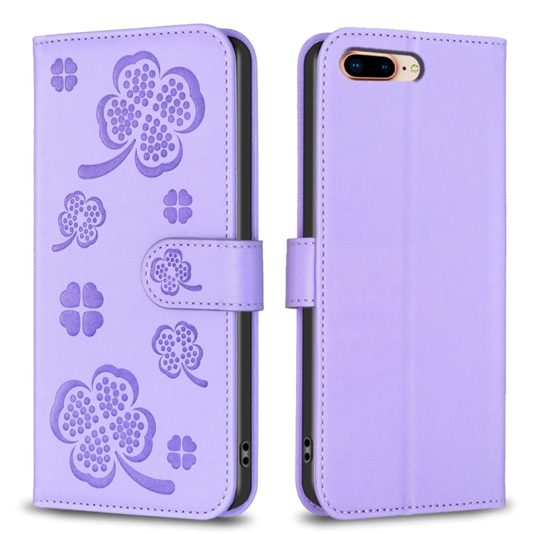 Bao da điện thoại dập nổi cỏ bốn lá, Dành cho iPhone 11 Pro, Dành cho iPhone X / XS, Dành cho iPhone XR, Dành cho iPhone XS Max, Dành cho iPhone 7 Plus / 8 Plus