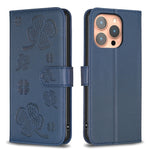Bao da điện thoại dập nổi cỏ bốn lá, Dành cho iPhone 17 Pro Max, Dành cho iPhone 17 Pro, Dành cho iPhone 17, Dành cho iPhone Air, Dành cho iPhone 16 Pro Max, Dành cho iPhone 16 Pro, Dành cho iPhone 16 Plus, Dành cho iPhone 16