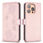Bao da điện thoại dập nổi cỏ bốn lá, Dành cho iPhone 17 Pro Max, Dành cho iPhone 17 Pro, Dành cho iPhone 17, Dành cho iPhone Air, Dành cho iPhone 16 Pro Max, Dành cho iPhone 16 Pro, Dành cho iPhone 16 Plus, Dành cho iPhone 16