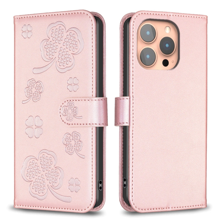Bao da điện thoại dập nổi cỏ bốn lá, Dành cho iPhone 17 Pro Max, Dành cho iPhone 17 Pro, Dành cho iPhone 17, Dành cho iPhone Air, Dành cho iPhone 16 Pro Max, Dành cho iPhone 16 Pro, Dành cho iPhone 16 Plus, Dành cho iPhone 16