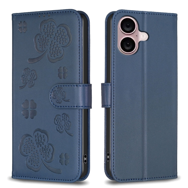 Bao da điện thoại dập nổi cỏ bốn lá, Dành cho iPhone 17 Pro Max, Dành cho iPhone 17 Pro, Dành cho iPhone 17, Dành cho iPhone Air, Dành cho iPhone 16 Pro Max, Dành cho iPhone 16 Pro, Dành cho iPhone 16 Plus, Dành cho iPhone 16