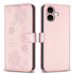Bao da điện thoại dập nổi cỏ bốn lá, Dành cho iPhone 17 Pro Max, Dành cho iPhone 17 Pro, Dành cho iPhone 17, Dành cho iPhone Air, Dành cho iPhone 16 Pro Max, Dành cho iPhone 16 Pro, Dành cho iPhone 16 Plus, Dành cho iPhone 16