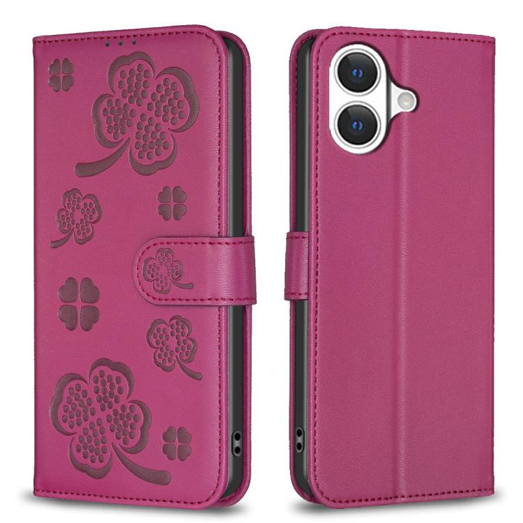 Bao da điện thoại dập nổi cỏ bốn lá, Dành cho iPhone 17 Pro Max, Dành cho iPhone 17 Pro, Dành cho iPhone 17, Dành cho iPhone Air, Dành cho iPhone 16 Pro Max, Dành cho iPhone 16 Pro, Dành cho iPhone 16 Plus, Dành cho iPhone 16
