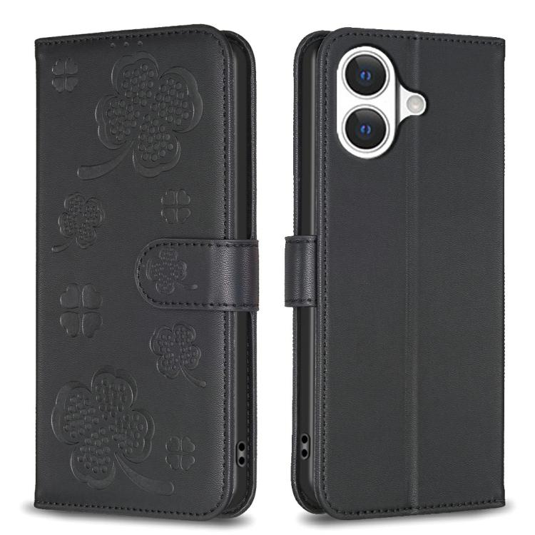 Bao da điện thoại dập nổi cỏ bốn lá, Dành cho iPhone 17 Pro Max, Dành cho iPhone 17 Pro, Dành cho iPhone 17, Dành cho iPhone Air, Dành cho iPhone 16 Pro Max, Dành cho iPhone 16 Pro, Dành cho iPhone 16 Plus, Dành cho iPhone 16