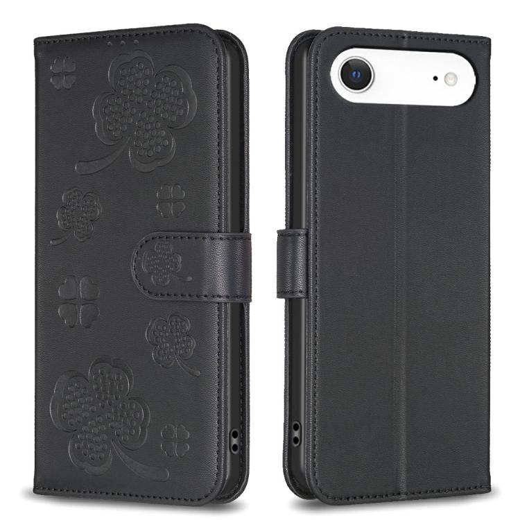 Bao da điện thoại dập nổi cỏ bốn lá, Dành cho iPhone 17 Pro Max, Dành cho iPhone 17 Pro, Dành cho iPhone 17, Dành cho iPhone Air, Dành cho iPhone 16 Pro Max, Dành cho iPhone 16 Pro, Dành cho iPhone 16 Plus, Dành cho iPhone 16