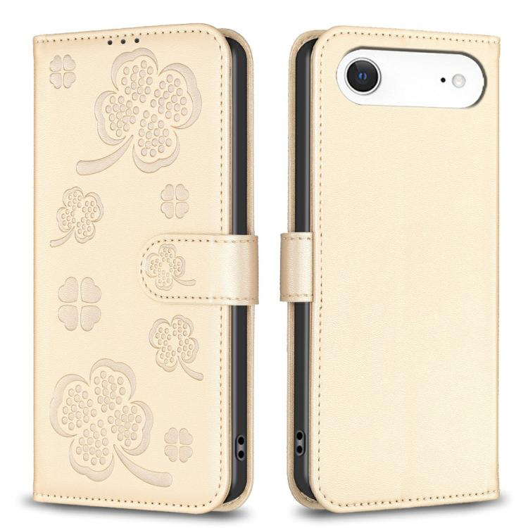 Bao da điện thoại dập nổi cỏ bốn lá, Dành cho iPhone 17 Pro Max, Dành cho iPhone 17 Pro, Dành cho iPhone 17, Dành cho iPhone Air, Dành cho iPhone 16 Pro Max, Dành cho iPhone 16 Pro, Dành cho iPhone 16 Plus, Dành cho iPhone 16