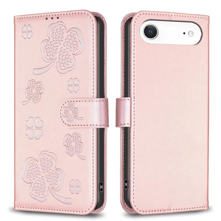 Bao da điện thoại dập nổi cỏ bốn lá, Dành cho iPhone 17 Pro Max, Dành cho iPhone 17 Pro, Dành cho iPhone 17, Dành cho iPhone Air, Dành cho iPhone 16 Pro Max, Dành cho iPhone 16 Pro, Dành cho iPhone 16 Plus, Dành cho iPhone 16