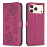 Bao da điện thoại dập nổi cỏ bốn lá, Dành cho iPhone 17 Pro Max, Dành cho iPhone 17 Pro, Dành cho iPhone 17, Dành cho iPhone Air, Dành cho iPhone 16 Pro Max, Dành cho iPhone 16 Pro, Dành cho iPhone 16 Plus, Dành cho iPhone 16
