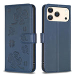 Bao da điện thoại dập nổi cỏ bốn lá, Dành cho iPhone 17 Pro Max, Dành cho iPhone 17 Pro, Dành cho iPhone 17, Dành cho iPhone Air, Dành cho iPhone 16 Pro Max, Dành cho iPhone 16 Pro, Dành cho iPhone 16 Plus, Dành cho iPhone 16