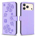 Bao da điện thoại dập nổi cỏ bốn lá, Dành cho iPhone 17 Pro Max, Dành cho iPhone 17 Pro, Dành cho iPhone 17, Dành cho iPhone Air, Dành cho iPhone 16 Pro Max, Dành cho iPhone 16 Pro, Dành cho iPhone 16 Plus, Dành cho iPhone 16