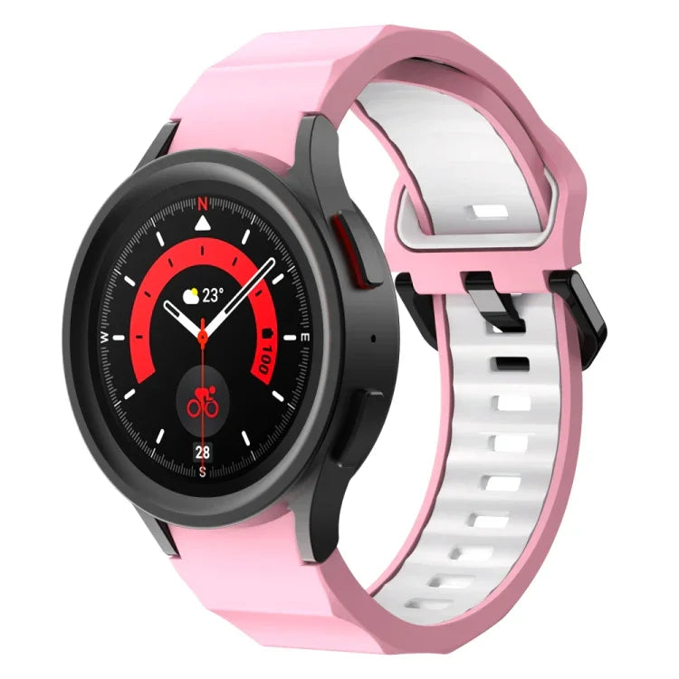 Dây đồng hồ silicone hai màu họa tiết sóng, Dành cho Samsung Galaxy Watch 6