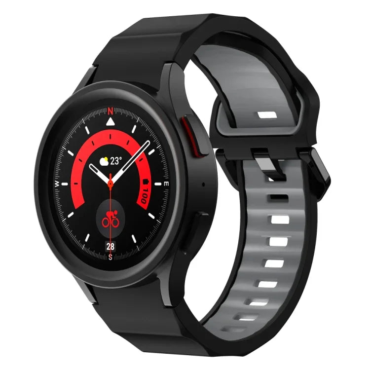 Dây đồng hồ silicone hai màu họa tiết sóng, Dành cho Samsung Galaxy Watch 6