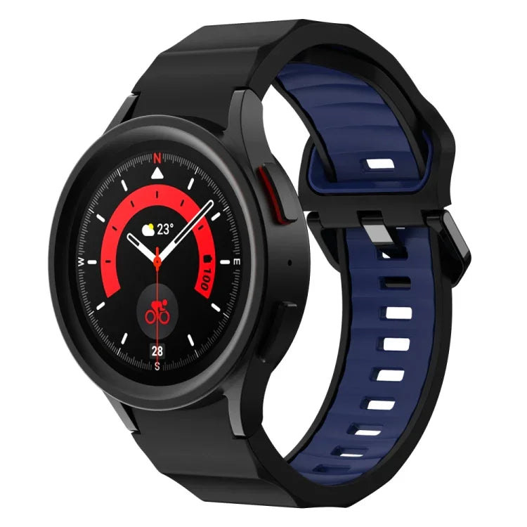 Dây đồng hồ silicone hai màu họa tiết sóng, Dành cho Samsung Galaxy Watch 6