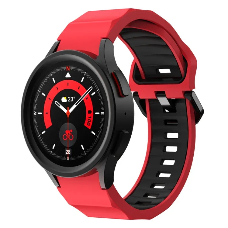 Dây đồng hồ silicone hai màu họa tiết sóng, Dành cho Samsung Galaxy Watch 6