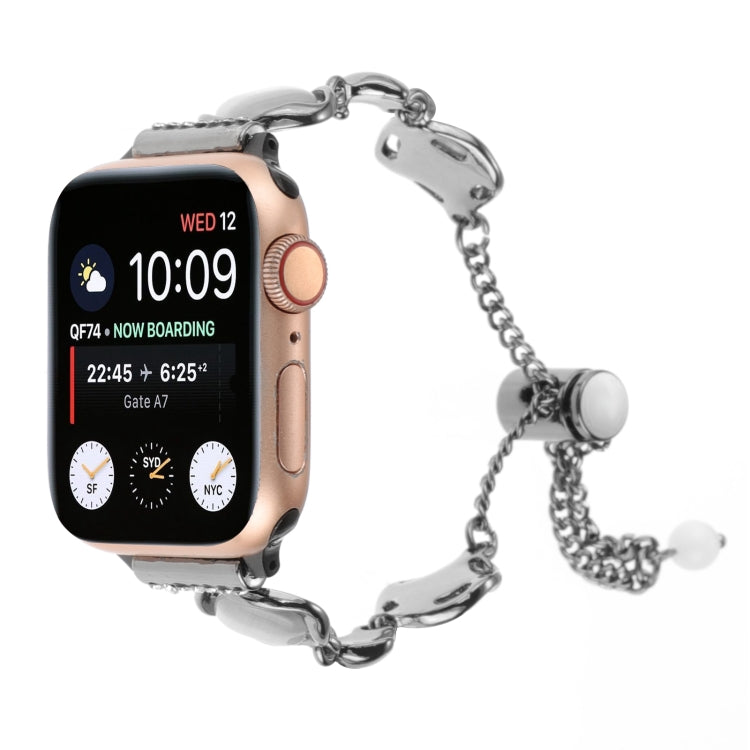 Shell Metal Chain Bracelet Watch Band, For Apple Watch SE 2023 44mm, For Apple Watch SE 2023 40mm, For Apple Watch Ultra 2 49mm, For Apple Watch Series 9 45mm, For Apple Watch Series 9 41mm, For Apple Watch Ultra 49mm, For Apple Watch Series 8 41mm    ...