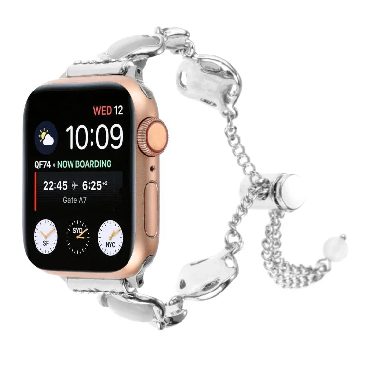 Dây đồng hồ vòng tay xích kim loại vỏ sò, Dành cho Apple Watch 42mm, Dành cho Apple Watch 38mm