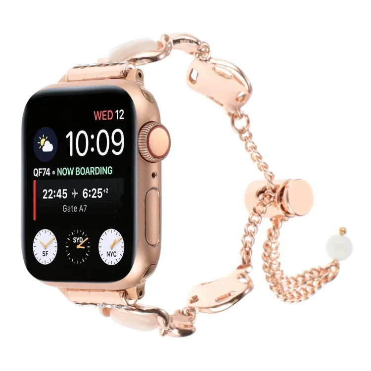 Dây đồng hồ vòng tay xích kim loại vỏ sò, Dành cho Apple Watch 42mm, Dành cho Apple Watch 38mm