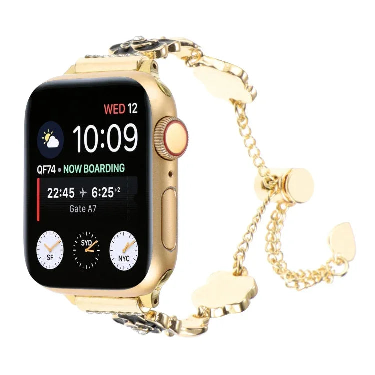 Dây đồng hồ vòng tay xích kim loại hoa trà, Dành cho Apple Watch 42mm, Dành cho Apple Watch 38mm
