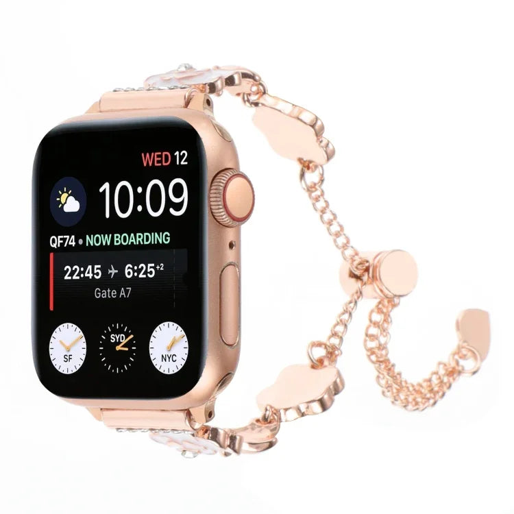 Dây đồng hồ vòng tay xích kim loại hoa trà, Dành cho Apple Watch 42mm, Dành cho Apple Watch 38mm