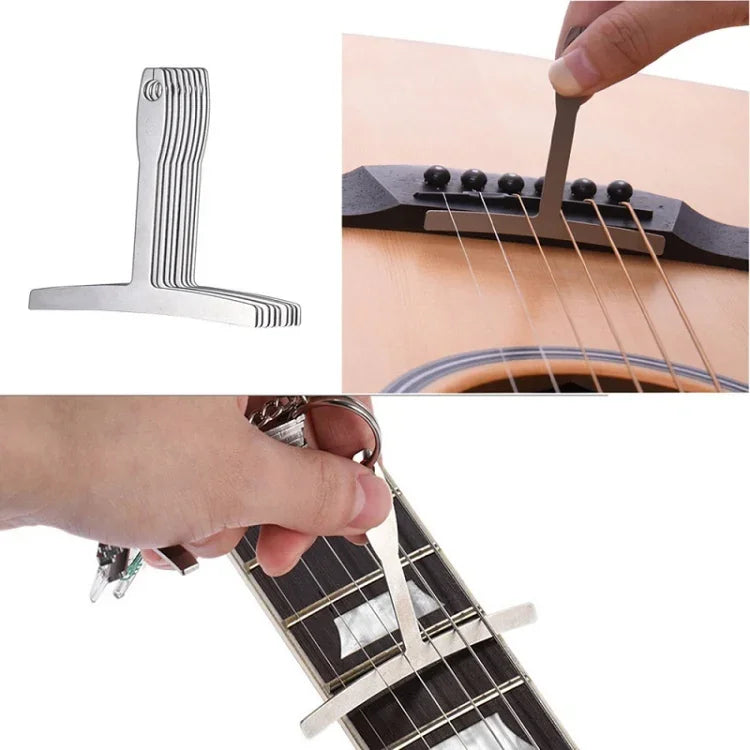 Thước T Hợp Kim Đàn Guitar 9 trong 1, Đo Cần Đàn, Đo Độ Cong Phím, Đo Độ Cong Dây, Thước Đo Điều Chỉnh, Thước T Đàn Guitar 9 trong 1