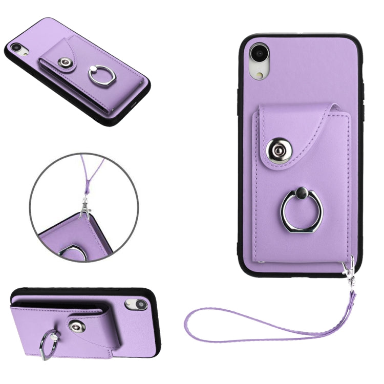 Bao da điện thoại PU có ngăn đựng thẻ và giá đỡ nhẫn, Dành cho iPhone XS / X, Dành cho iPhone XR, Dành cho iPhone XS Max, Dành cho iPhone 8 Plus / 7 Plus