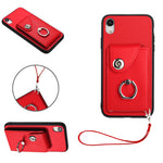Bao da điện thoại PU có ngăn đựng thẻ và giá đỡ nhẫn, Dành cho iPhone XS / X, Dành cho iPhone XR, Dành cho iPhone XS Max, Dành cho iPhone 8 Plus / 7 Plus