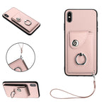 Bao da điện thoại PU có ngăn đựng thẻ và giá đỡ nhẫn, Dành cho iPhone XS / X, Dành cho iPhone XR, Dành cho iPhone XS Max, Dành cho iPhone 8 Plus / 7 Plus