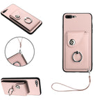 Bao da điện thoại PU có ngăn đựng thẻ và giá đỡ nhẫn, Dành cho iPhone XS / X, Dành cho iPhone XR, Dành cho iPhone XS Max, Dành cho iPhone 8 Plus / 7 Plus