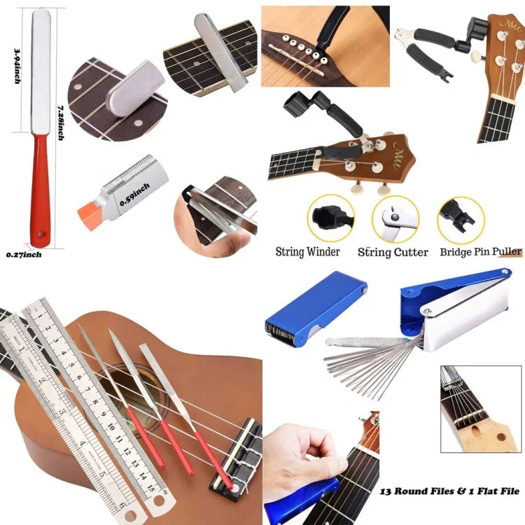 Bộ dụng cụ thay dây đàn guitar 9 trong 1, dụng cụ thay dây đàn guitar 9 trong 1