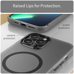 Ốp lưng điện thoại MagSafe TPU + PC mờ trong suốt bảo vệ toàn diện, dành cho iPhone 11 Pro
