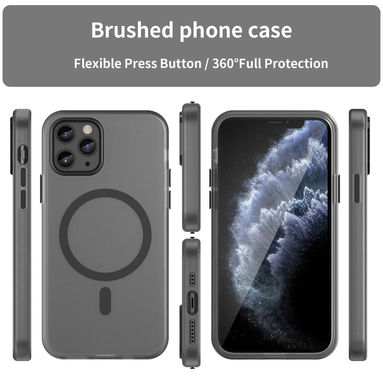 Ốp lưng điện thoại MagSafe TPU + PC mờ trong suốt bảo vệ toàn diện, dành cho iPhone 11 Pro